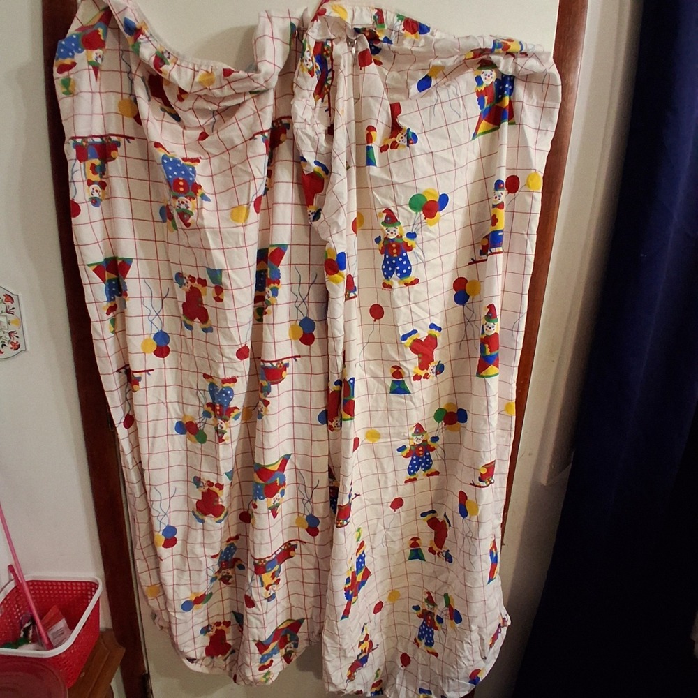 Vintage 80s Rainbow Circus Clown‎ Baby Crib Fitted Sheets EUC Lot Of 2
